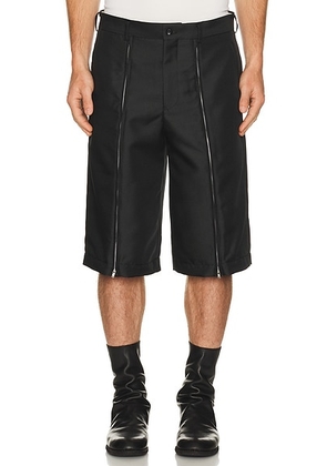 COMME des GARCONS Homme Plus Double Zipper Shorts in Black - Black. Size M (also in XL/1X).