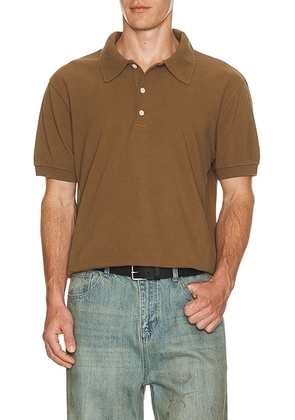 Citizens of Humanity Banded Polo in Vintage Kelp - Brown. Size S (also in M, L, XL/1X).