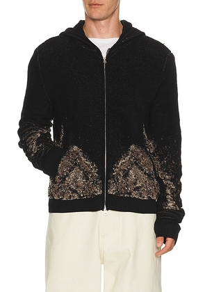 ISA BOULDER Loopfront Hoodie in Black Rust - Black. Size S (also in L, M, XL/1X).