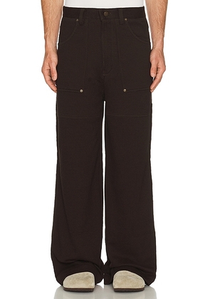 ISA BOULDER Loop Patch Pants in Dark Brown - Chocolate. Size S (also in L, M, XL/1X).