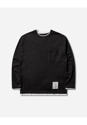 Men s BW Layered Trim Longsleeve T-Shirt Black