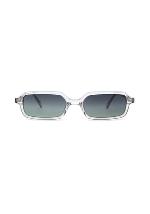 MESSYWEEKEND Milo Sunglasses in Crystal & Gradient Green - White. Size all.