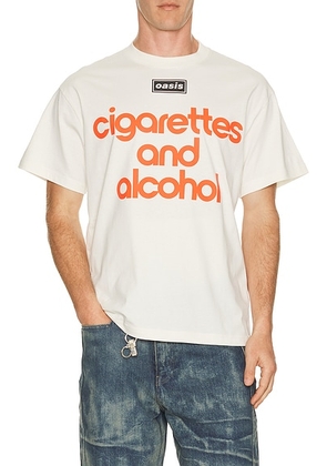 Pleasures x Oasis Nordique T-Shirt in Vintage White - White. Size S (also in M, L, XL/1X).