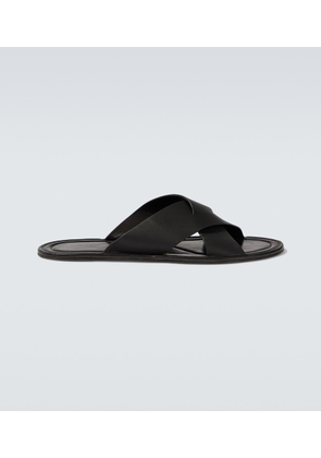 The Row Malick Cross leather sandals