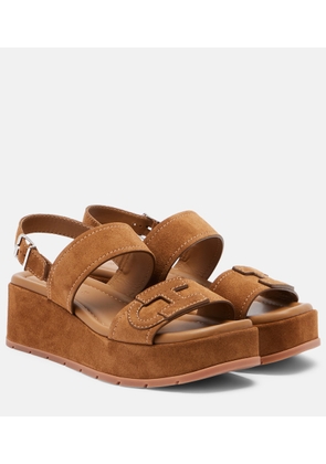 Hogan H703 suede platform sandals