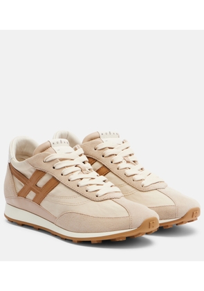 Hogan H699 suede-trimmed canvas sneakers