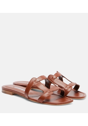 Manolo Blahnik Grellanuflat leather sandals