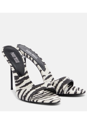 Paris Texas Lidia zebra-print canvas mules
