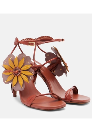 Zimmermann Brightside floral-applique leather sandals