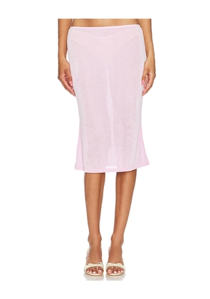 GUIZIO Selene Midi Skirt in Pink. Size XXS. Also in XS, M, S, L.