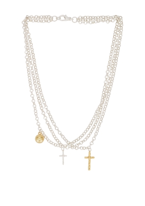 Amber Sceats Blake Necklace in Metallic Silver.