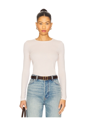 Enza Costa Supima Cotton New Classic Long Sleeve Tee in Beige. Size M. Also in XS.