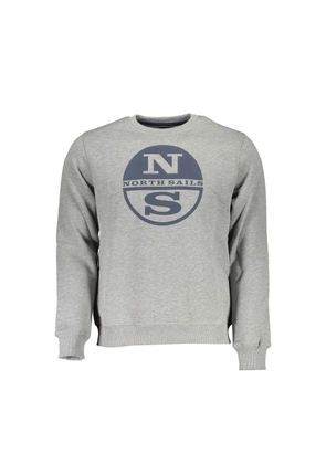 North Sails Gray Cotton Men Sweater - XXL