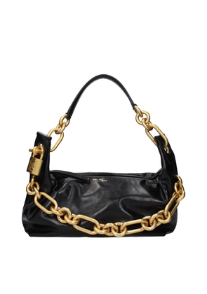 Balmain Black Leather Shoulder Bag