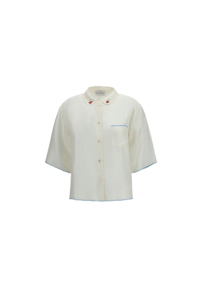 Forte_Forte White Silk Pattern Shirt - II/M