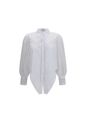 Charo Ruiz White Cotton Blouse - M