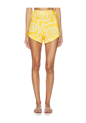 Cala de la Cruz Bahamas Short in Yellow,White. Size XS. Also in S, M, L, XL.