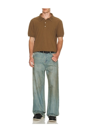 Citizens of Humanity Banded Polo in Brown. Size S. Also in L, M, XL/1X.