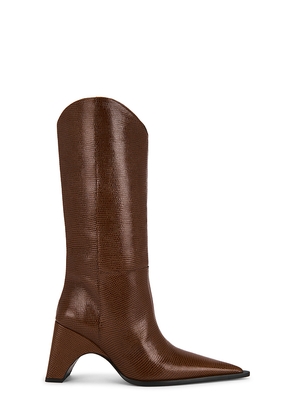 Coperni Lizard Print Cowboy Bridge Boot in Brown. Size 37. Also in 36, 38, 39, 41.