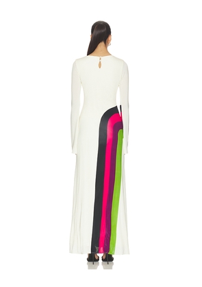 Cala de la Cruz Amay Dress in Cream,Fuchsia. Size XS. Also in S.