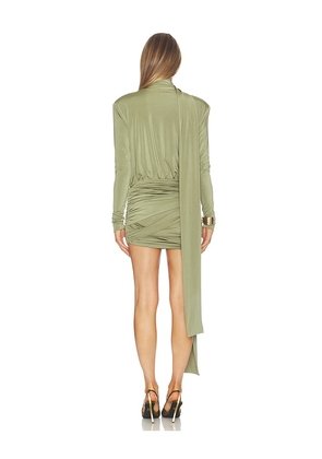 AWAVE Studio Mini Long Sleeve Dress in Army. Size 34/2. Also in 36/4, 38/6, 42/10.