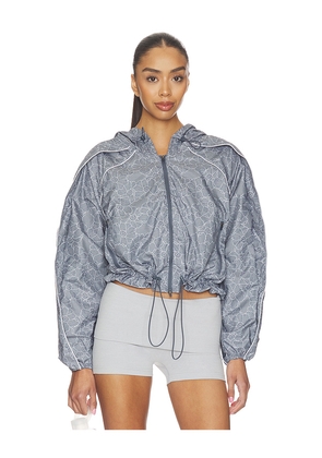 adidas by Stella McCartney Running Print Jacket in Grey. Size XS. Also in S, M, L, XL/1X.