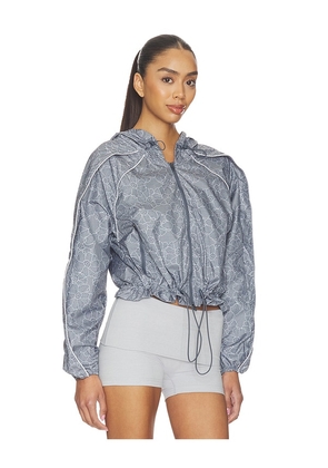 adidas by Stella McCartney Running Print Jacket in Grey. Size XS. Also in S, M, L, XL/1X.