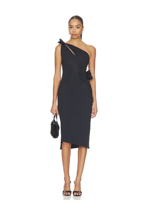 Coperni Asymmetric Mini Flower Gown in Black. Size XS. Also in S, M, L.