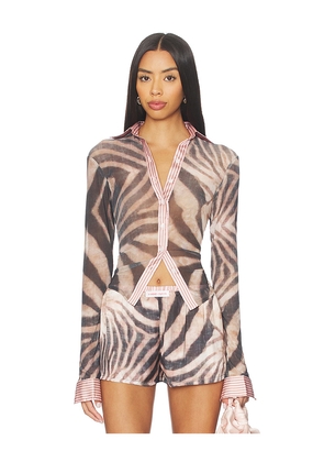 HAND OVER Samuel Top in Brown. Size S. Also in M.