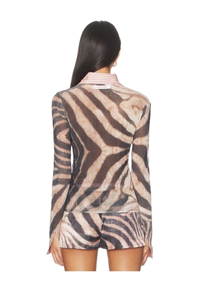 HAND OVER Samuel Top in Brown. Size S. Also in M, L.