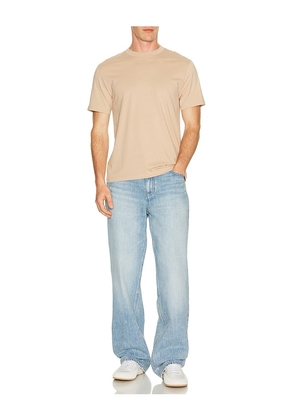 FRAME Short Sleeve Light Cotton Tee in Nude. Size S. Also in M, L, XXL/2X.