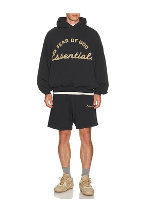 Fear of God ESSENTIALS Training 90's Hoodie in Black. Size XS. Also in S, M, L, XL/1X, XXL/2X, XXXL/3X.