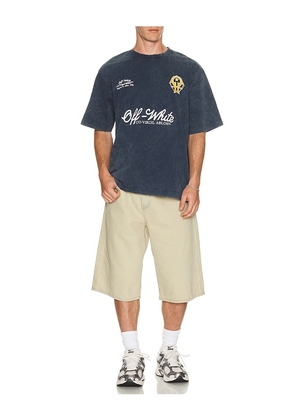 OFF-WHITE Royal Team Skate Tee in Black. Size S. Also in L, M, XL/1X.