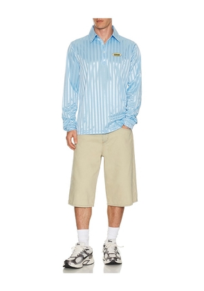 Metalwood Studio Longsleeve Player Polo in Blue. Size S. Also in L, XL/1X.