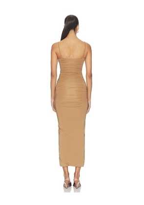 Maygel Coronel Susurro Dress in Tan. Size XXS/XS. Also in S/M, M/L, XL/XXL.