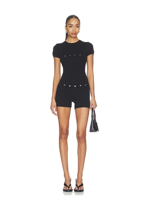 Miaou Josie Romper in Black. Size XXS. Also in XS, S, M, L, XL.
