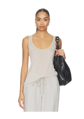 L'AGENCE Celia Scoop Neck Tank in Grey. Size XXS. Also in XS, S, M, L.