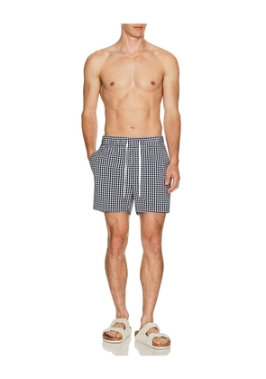 onia Charles 4 Swim Trunk in Blue. Size S. Also in M, L, XL/1X.