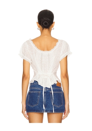 RIXO Sandi Top in Ivory. Size S. Also in XS, XL.