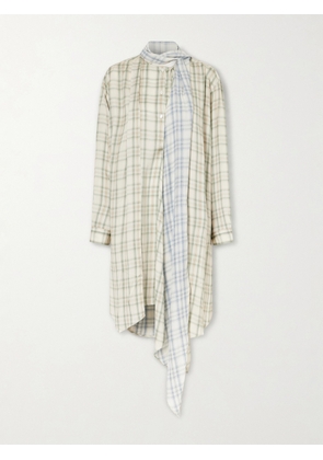 Acne Studios - Scarf-detailed Checked Satin Midi Dress - Multi - DK32,DK34,DK36,DK38,DK40,DK42