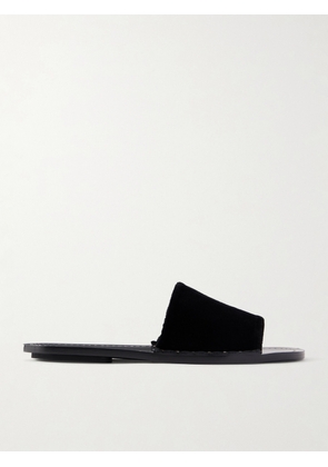 TOTEME - Studded Velvet Slides - Black - IT36,IT37,IT38,IT39,IT40,IT41,IT42
