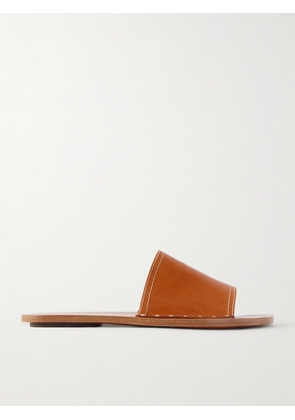 TOTEME - Studded Leather Slides - Brown - IT35,IT36,IT37,IT38,IT39,IT40,IT41,IT42