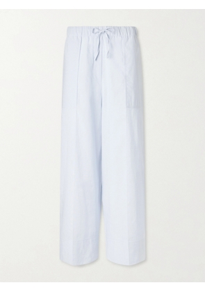 TOTEME - Cotton And Linen-blend Wide-leg Pants - Blue - DK32,DK34,DK36,DK38,DK40,DK42,DK44