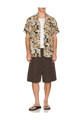 Scotch & Soda Printed Short Sleeve Shirt in Brown. Size S. Also in L, M, XXL/2X.