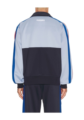 Pleasures x Oasis Forever Track Jacket in Baby Blue. Size S. Also in M, L, XL/1X.
