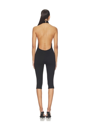 superdown Avi Open Back Capri Jumpsuit in Black. Size XXS. Also in XS, L.