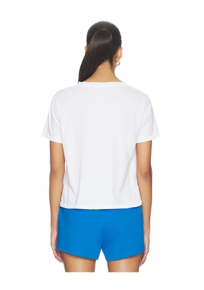 perfectwhitetee Crispy Cotton V Neck Tee in White. Size XS. Also in S, M.