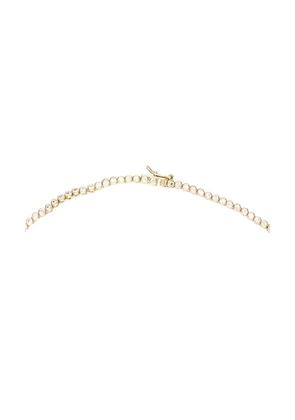 SHASHI Bezel Tennis Necklace in Metallic Gold.