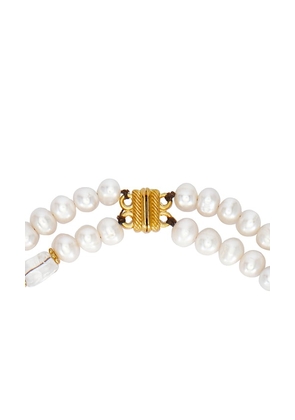 SHASHI Bennet Gemstone Necklace in Ivory.