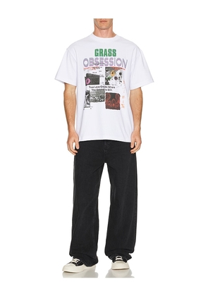 Students Golf Grass Obsession Tee in White. Size S. Also in M, L, XL/1X.